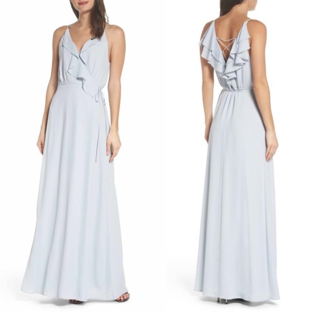 NWT WAYF Jamie Ruffle Wrap Gown Size M
